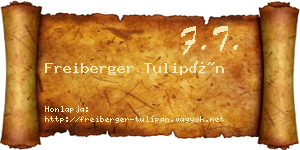 Freiberger Tulipán névjegykártya